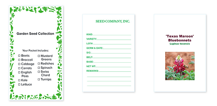 garden seed envelope templates